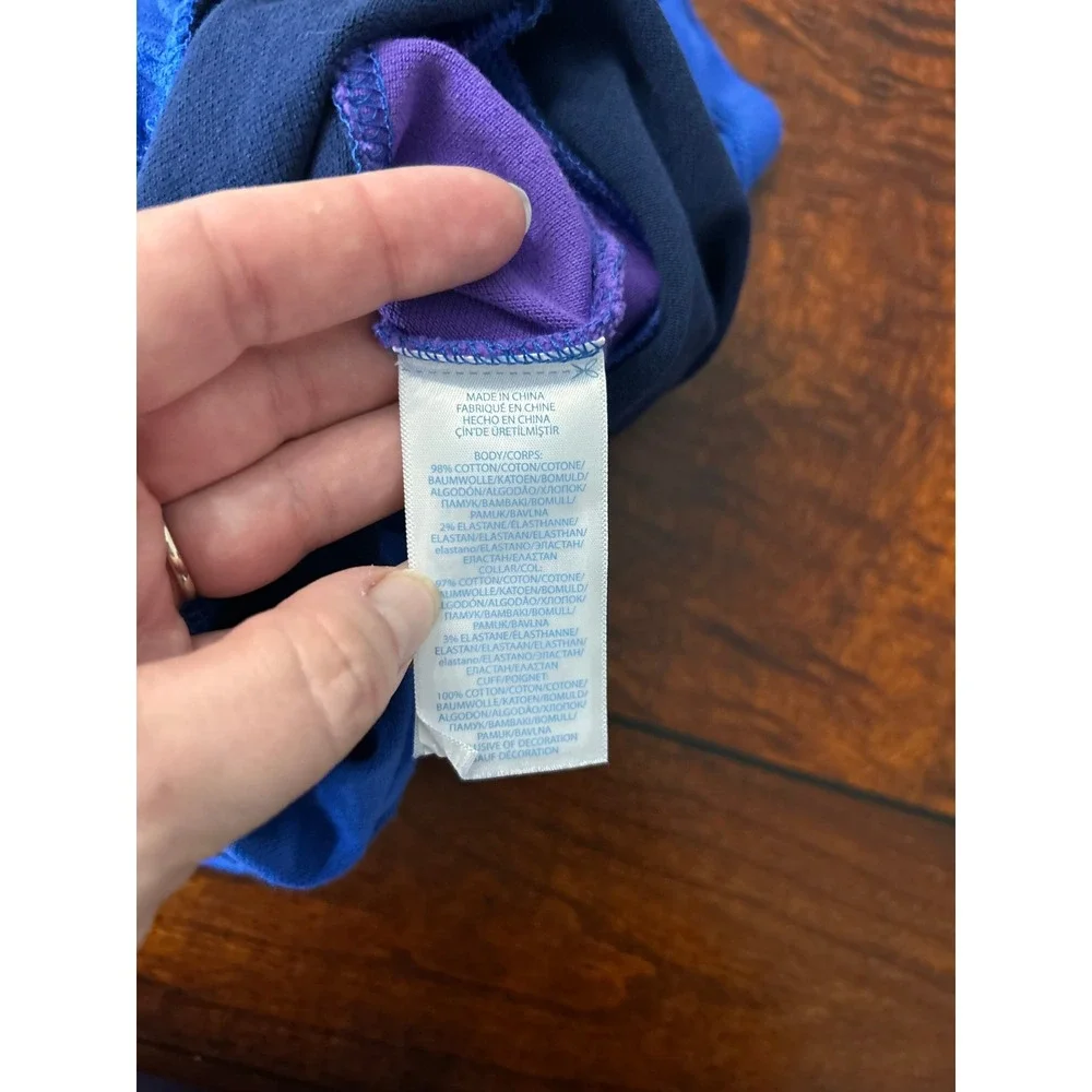 Ralph Lauren Baby Girls Colorblock Polo Dress Purple Blue Crest 6M